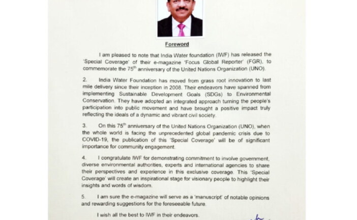 Foreword from Dr. Harsh Vardhan in United Nations : 75 and Beyond